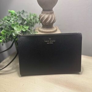 Kate Spade Black Textured Leather Wristlet